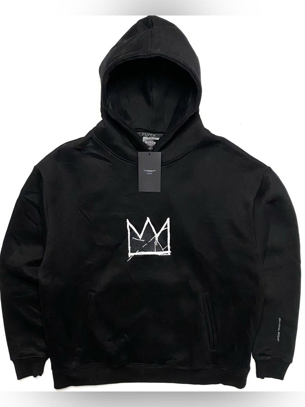 Blvck x Basquiat Crown Hoodie Sweatshirt Black Embroidered Medium NWT Authentic
